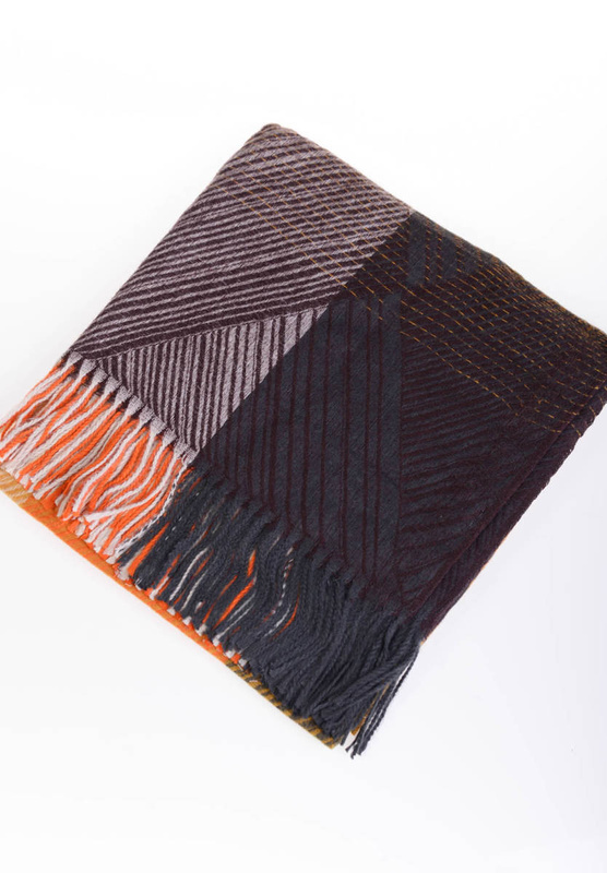 Damska Chusta Szal Brązowo-Fioletowy