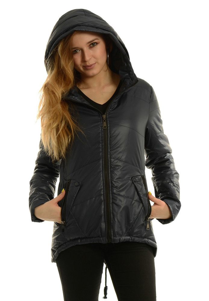 Damska Jesienna Wiosenna Kurtka Ortalionowa Karmen Granatowa