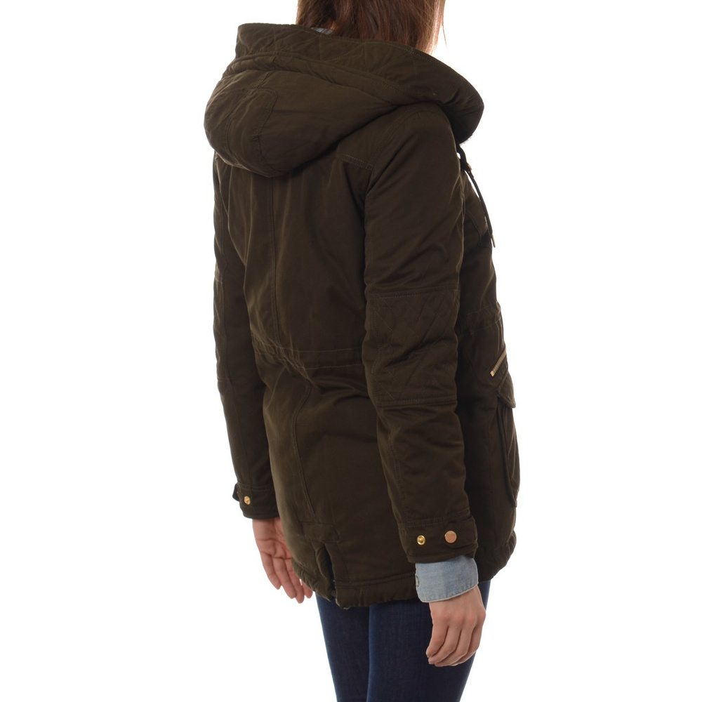 Damska Kurtka Parka Zimowa Oliwkowa
