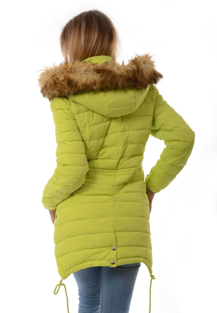 Damska Zimowa Kurtka Ortalionowa Kristin Limonkowa