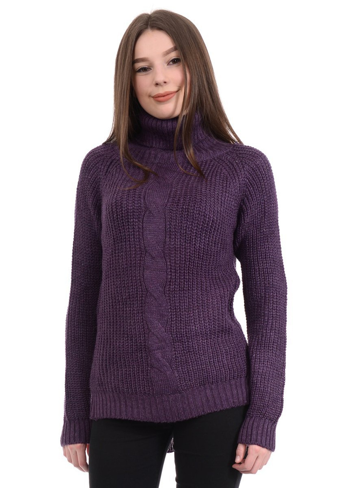 Damski Sweter Golf Fioletowy