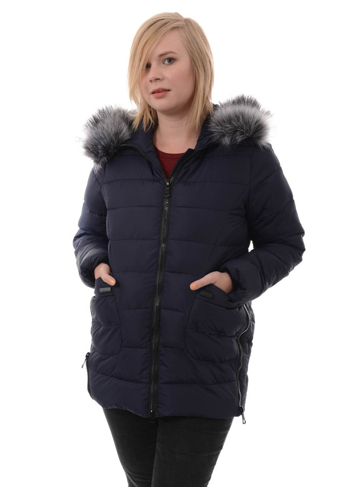 Damska Zimowa Ortalionowa Kurtka Hanna Granatowa