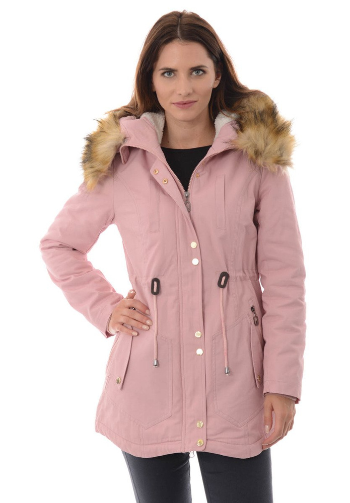 Damska Kurtka Parka Zimowa Adelina Różowa