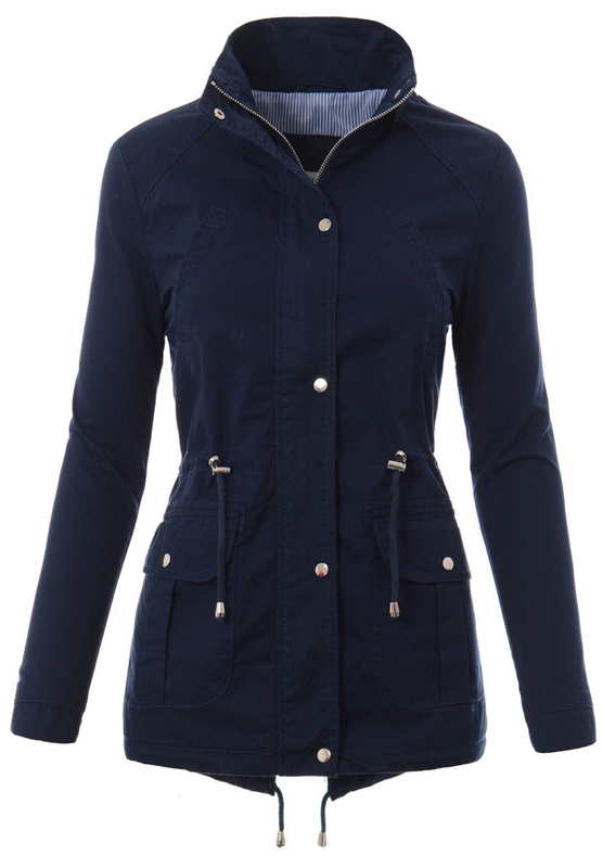 Damska Kurtka Parka Wiosenna Kasandra Granatowa