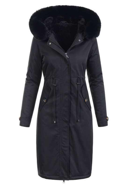 Damska Kurtka Parka Zimowa Selena Czarna