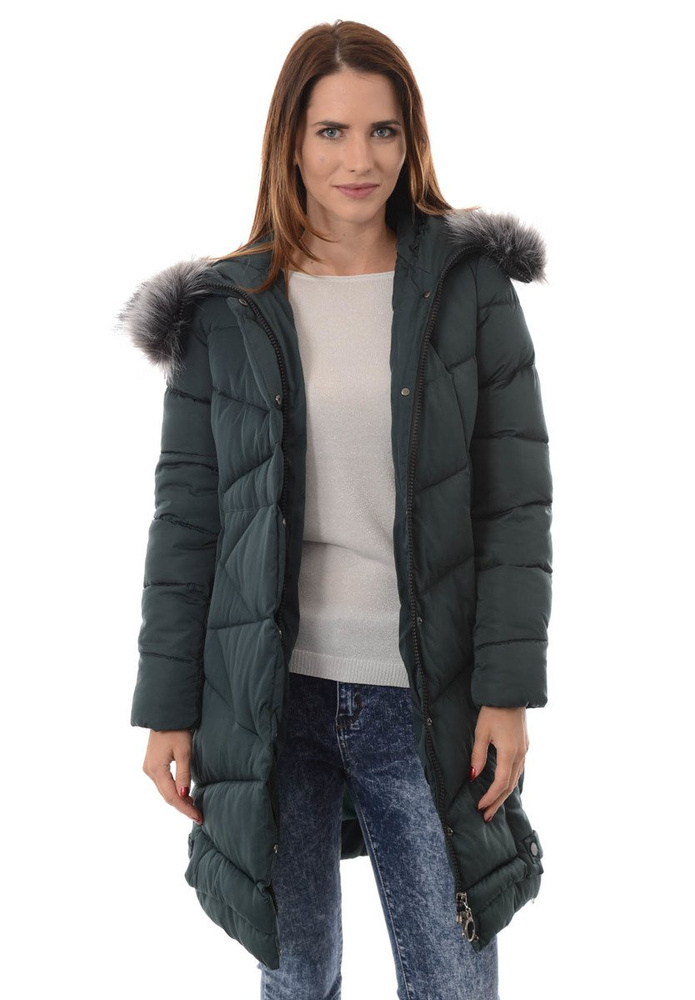Damska Zimowa Kurtka Ortalionowa Miriam Zielona