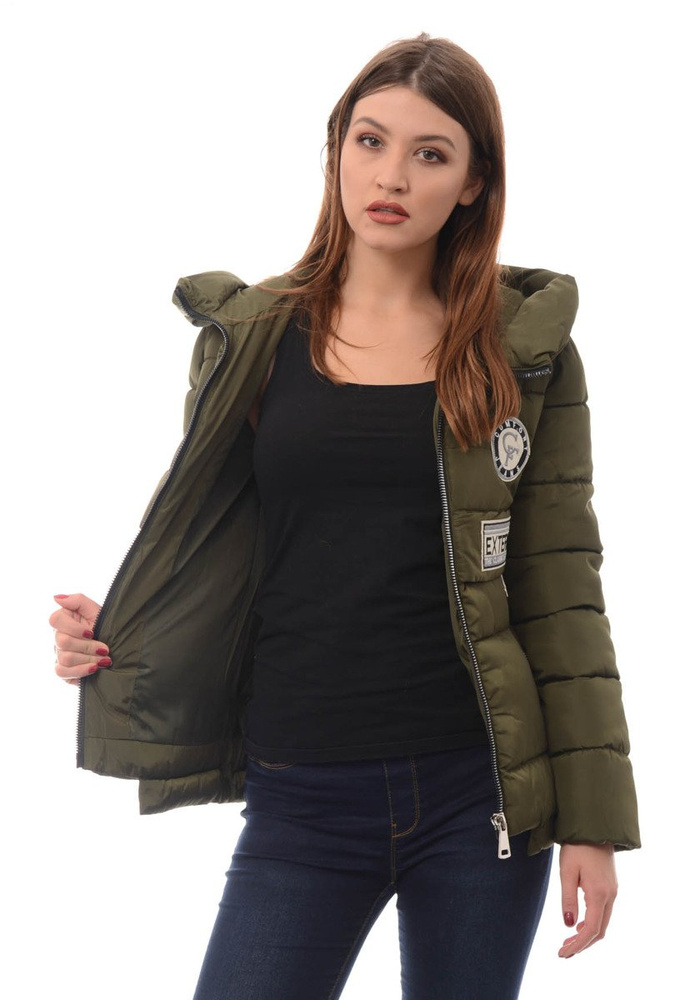 Damska Zimowa Kurtka Ortalionowa Lea Zielona