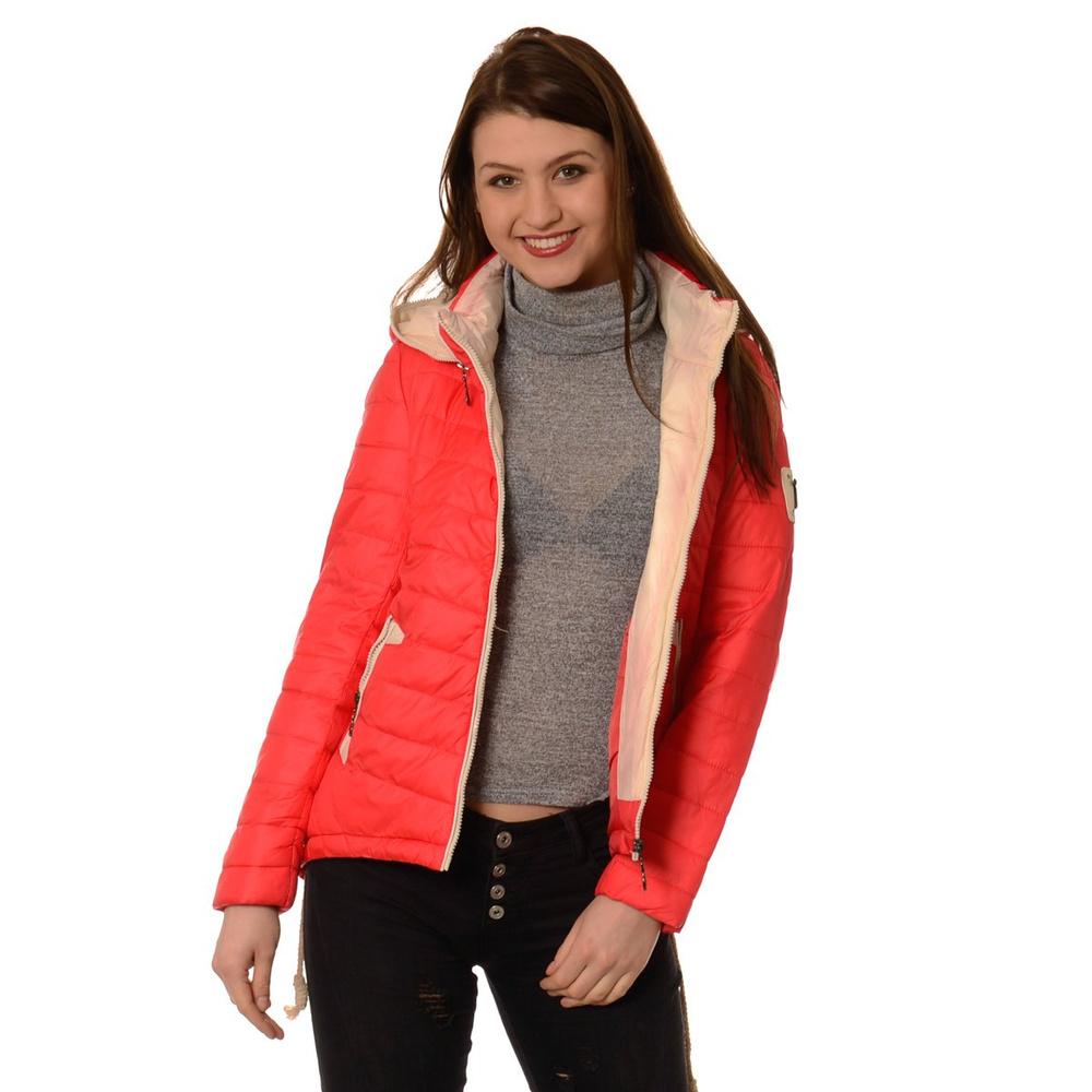 Kurtka Wiosenna - Jesienna Damska Ortalionowa Monica Malinowa