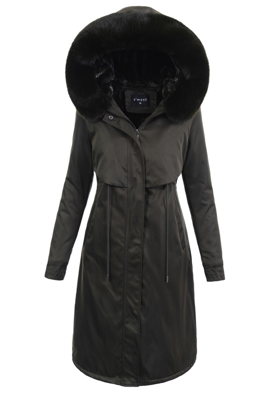 Damska Kurtka Parka Zimowa Natalia Zielona