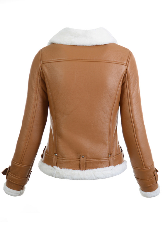 Damska Zimowa Kurtka Kożuszek Aurora Brązowa