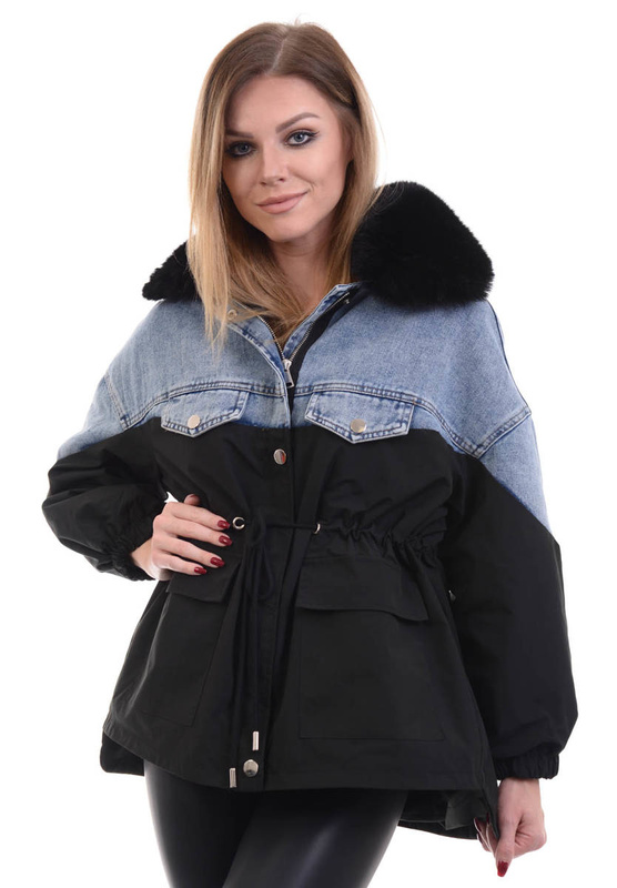 Damska Wiosenna Kurtka Oversize Melania Jeansowa