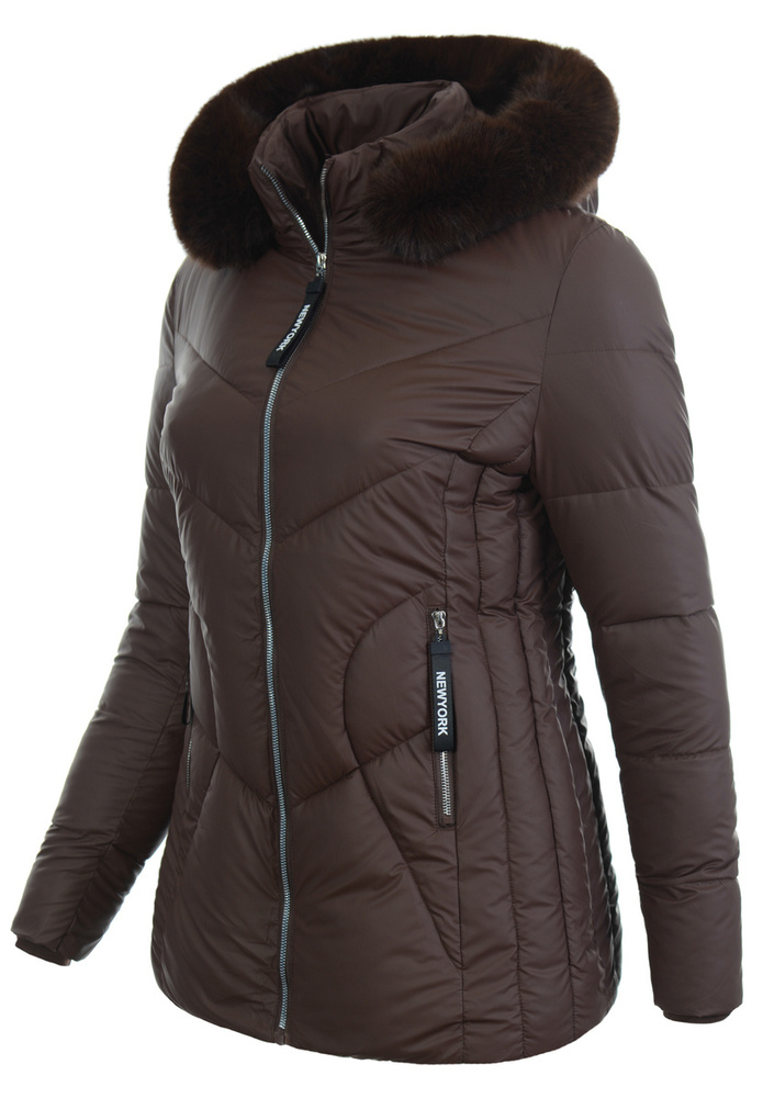 Damska Kurtka Ortalionowa Augustyna Brązowa