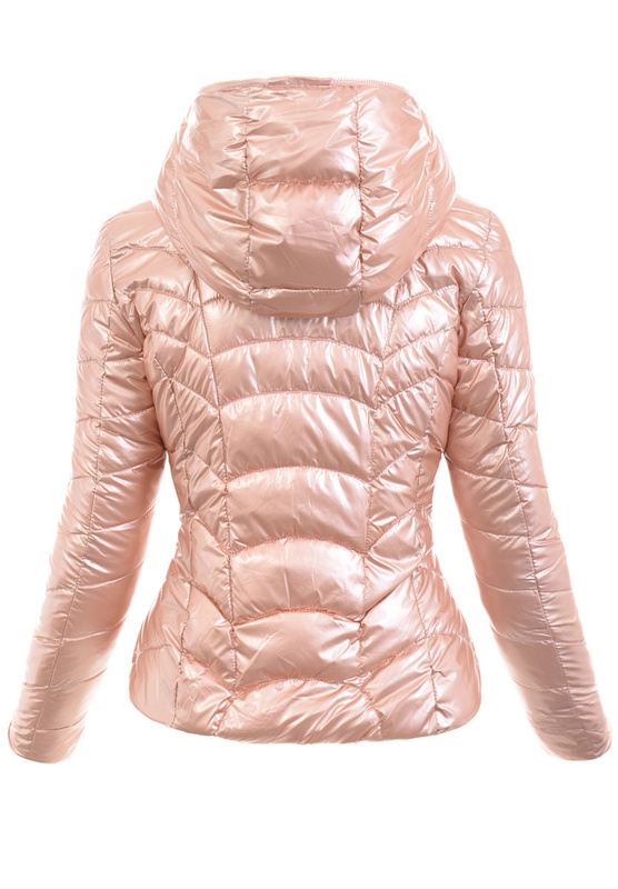 Damska Kurtka Zimowa Ortalionowa Ksenia Różowa z Czarnym Futerkiem