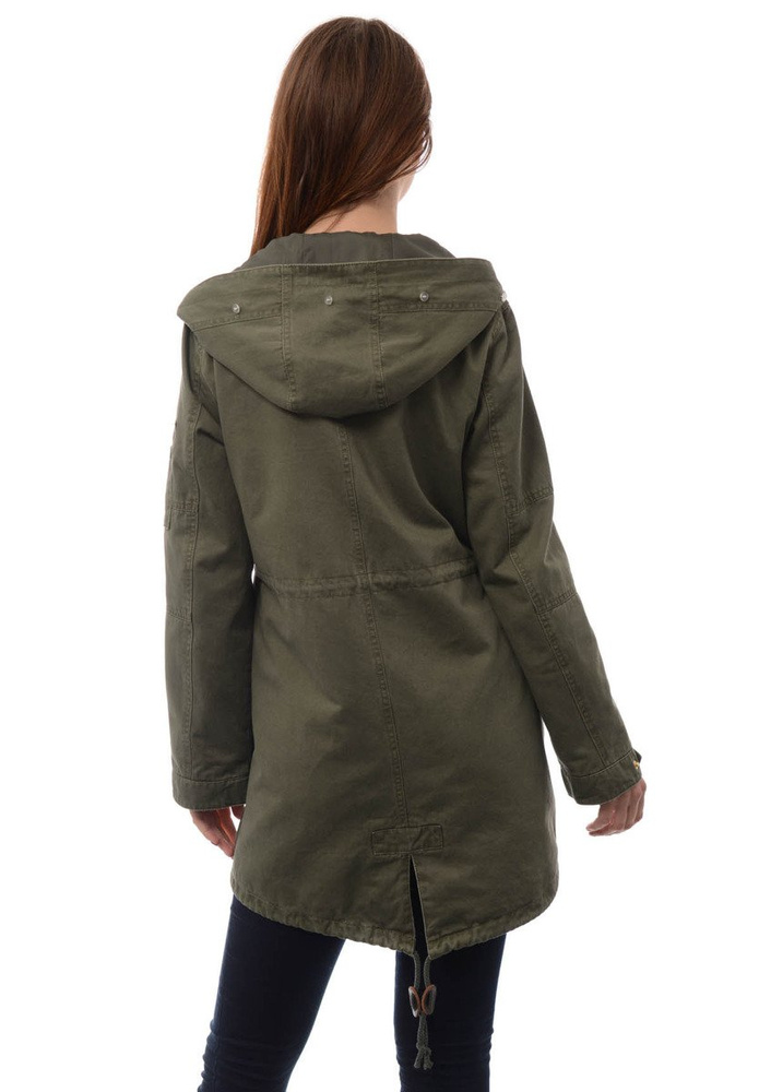 Damska Kurtka Parka Zimowa 2w1 Mila Zielona z Czarnym Futerkiem