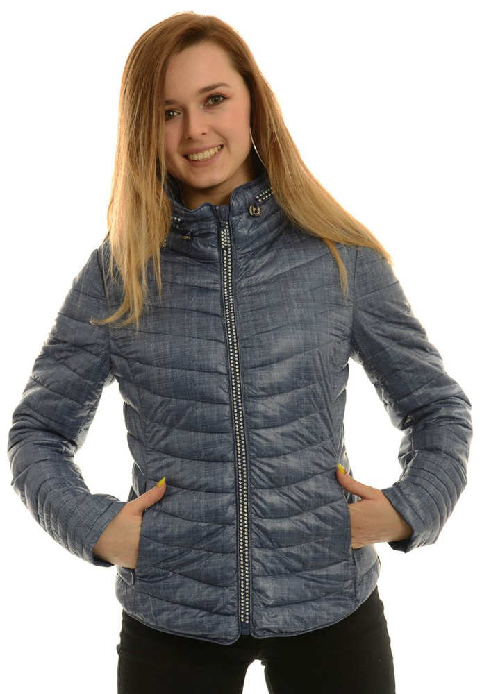 Damska Jesienna Wiosenna Kurtka Ortalionowa Granatowa Melanż