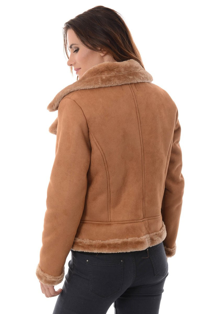 Damska Zimowa Kurtka Kożuszek Aurora Brązowa