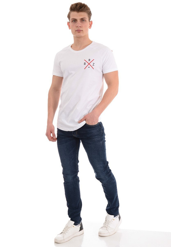 Męska Koszulka T-Shirt Nadruk Biała