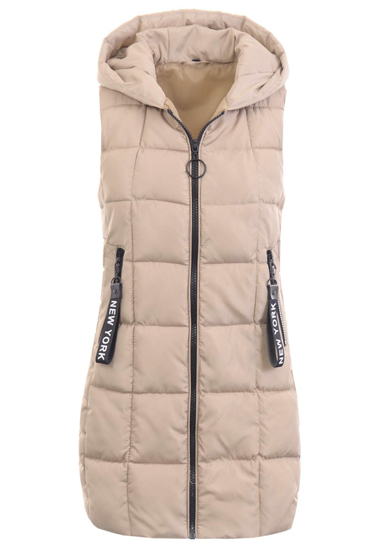 Damska Kamizelka Bezrękawnik Marietta Jasny Beżowy