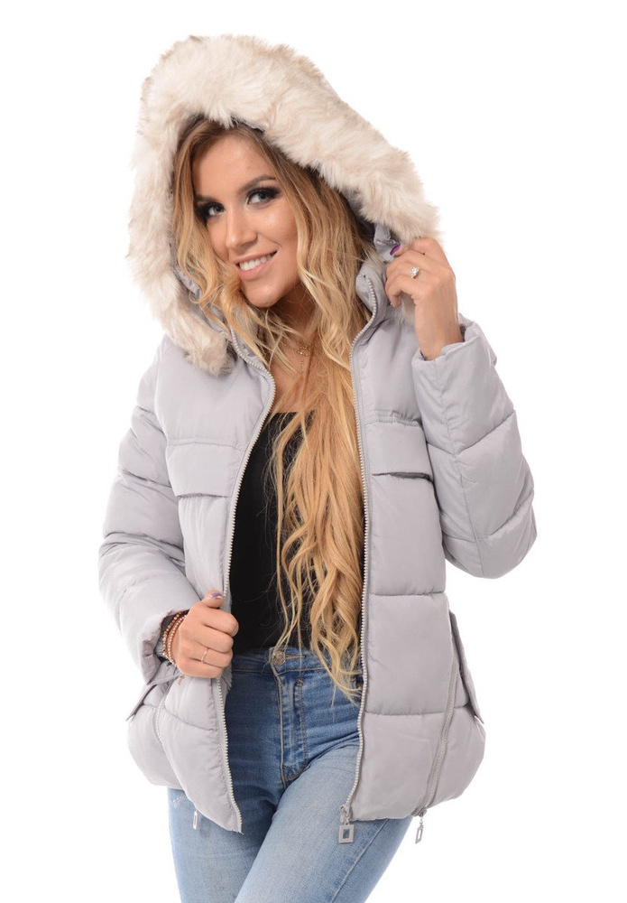 Damska Zimowa Kurtka Szara
