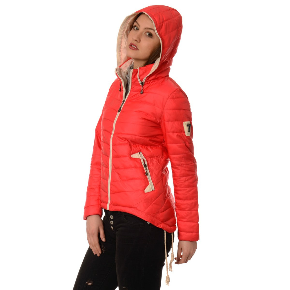 Kurtka Wiosenna - Jesienna Damska Ortalionowa Monica Malinowa