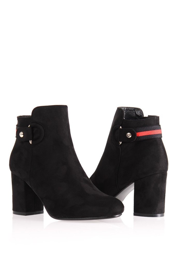 Damskie Botki Na Obcasie Czarne