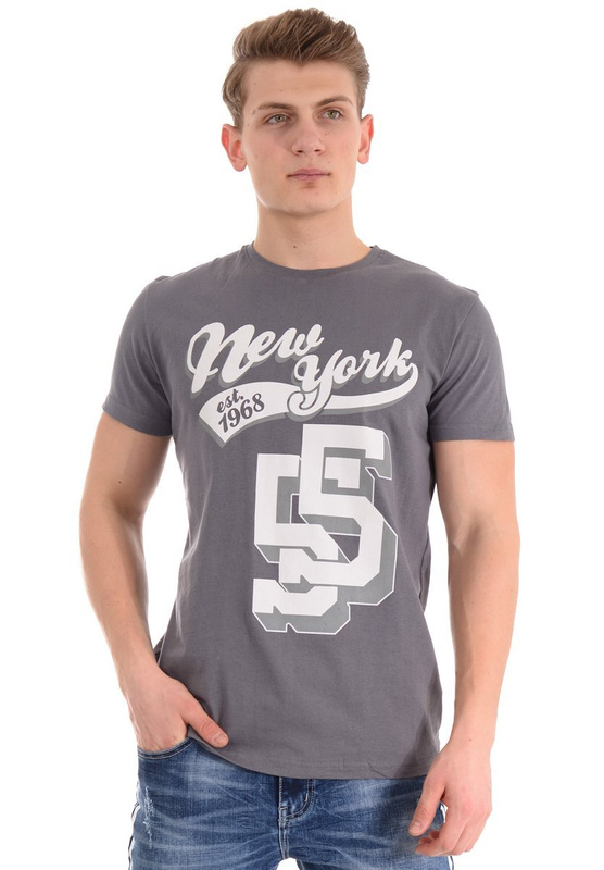 Męska Koszulka T-Shirt Nadruk Szara