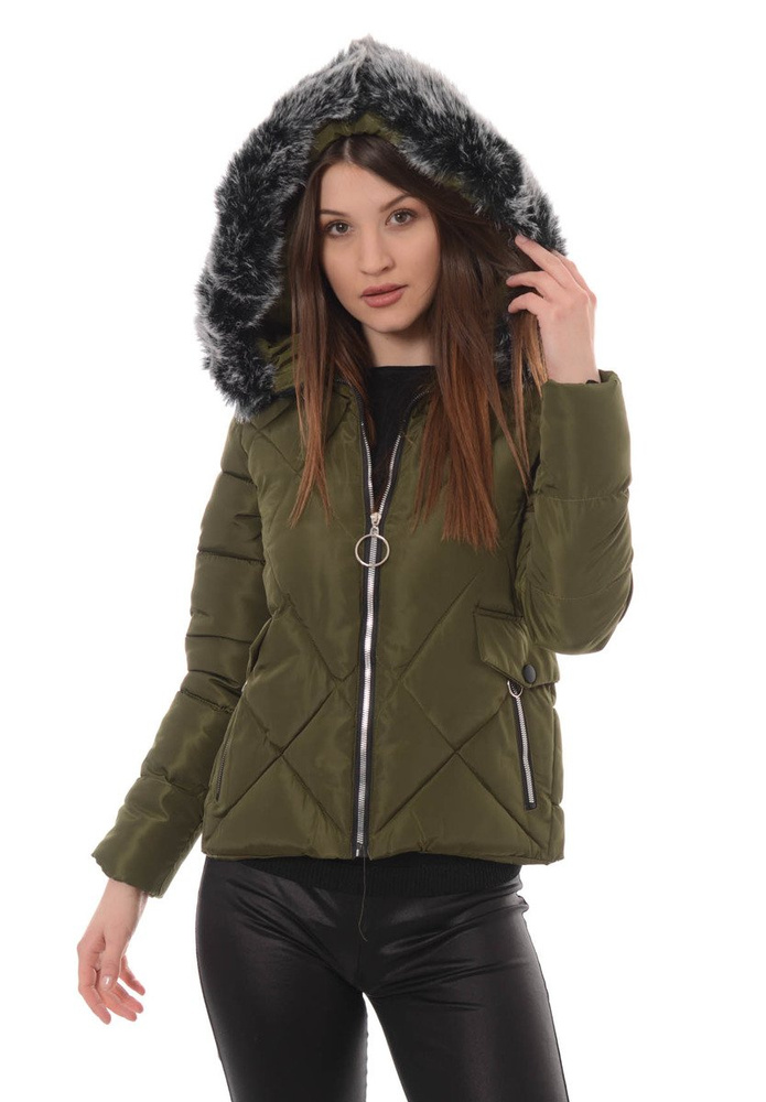 Damska Zimowa Kurtka Ortalionowa Zielona
