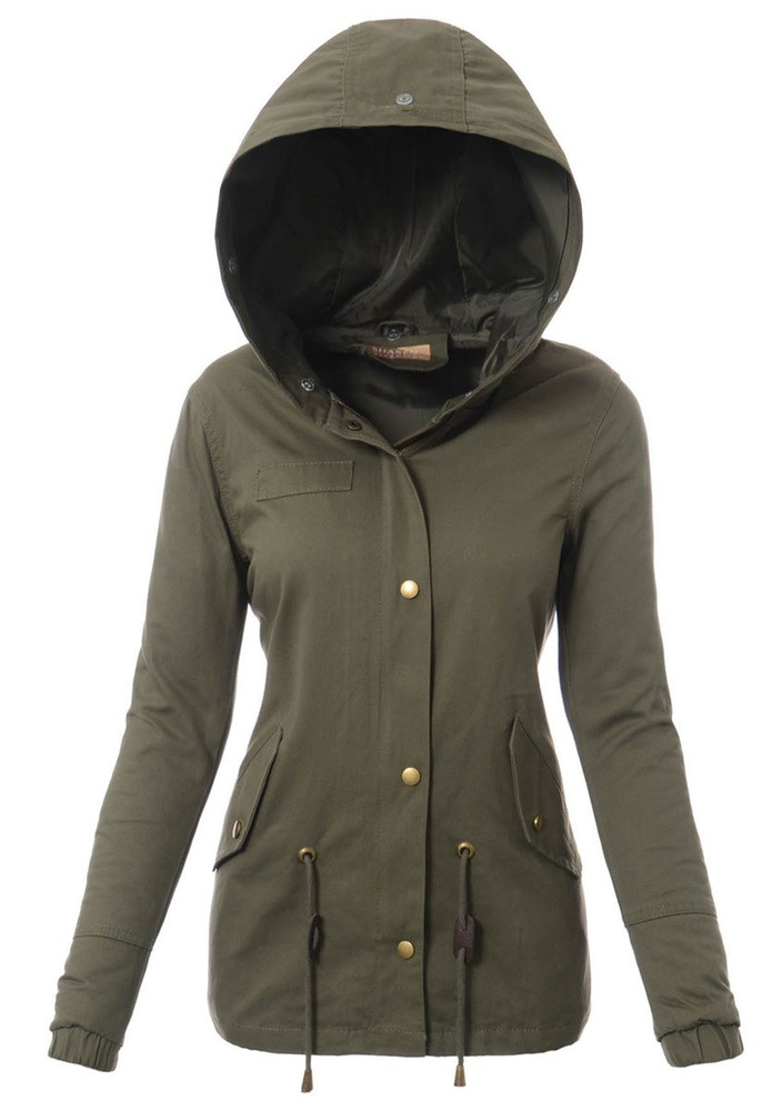 Damska Kurtka Parka Zimowa 3w1 Zielona z Szarym Futerkiem