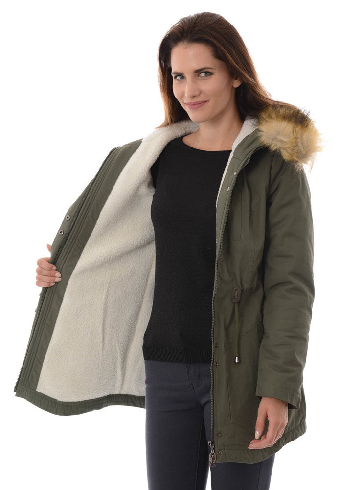 Damska Kurtka Parka Zimowa Adelina Zielona