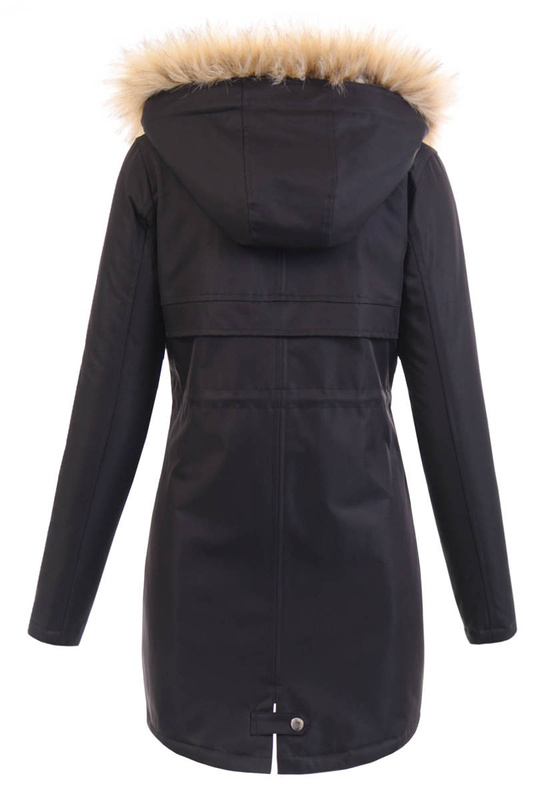 Damska Kurtka Zimowa Parka Aleksandra Czarna