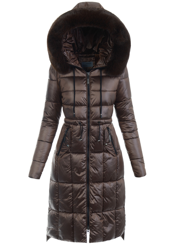 Damska Kurtka Pikowana Julita Brązowa