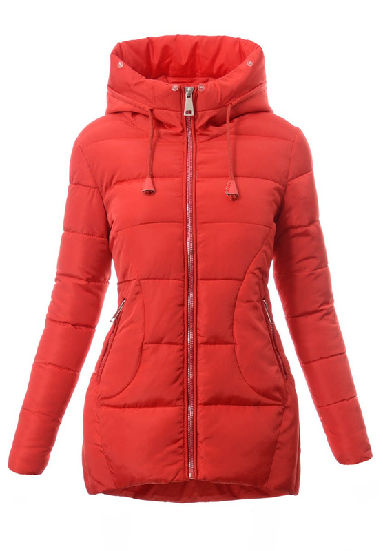 Damska Zimowa Kurtka Ortalionowa Czerwona