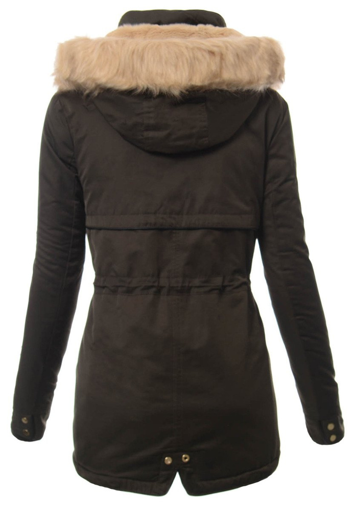 Damska Kurtka Parka Ortalionowa Zimowa Zielona