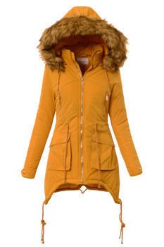 Damska Kurtka Parka Zimowa Camel