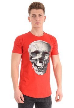 Męska Koszulka T-Shirt Nadruk Czerwona