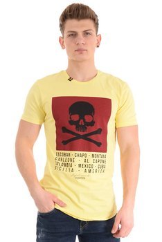 Męska Koszulka T-Shirt Nadruk Żółty
