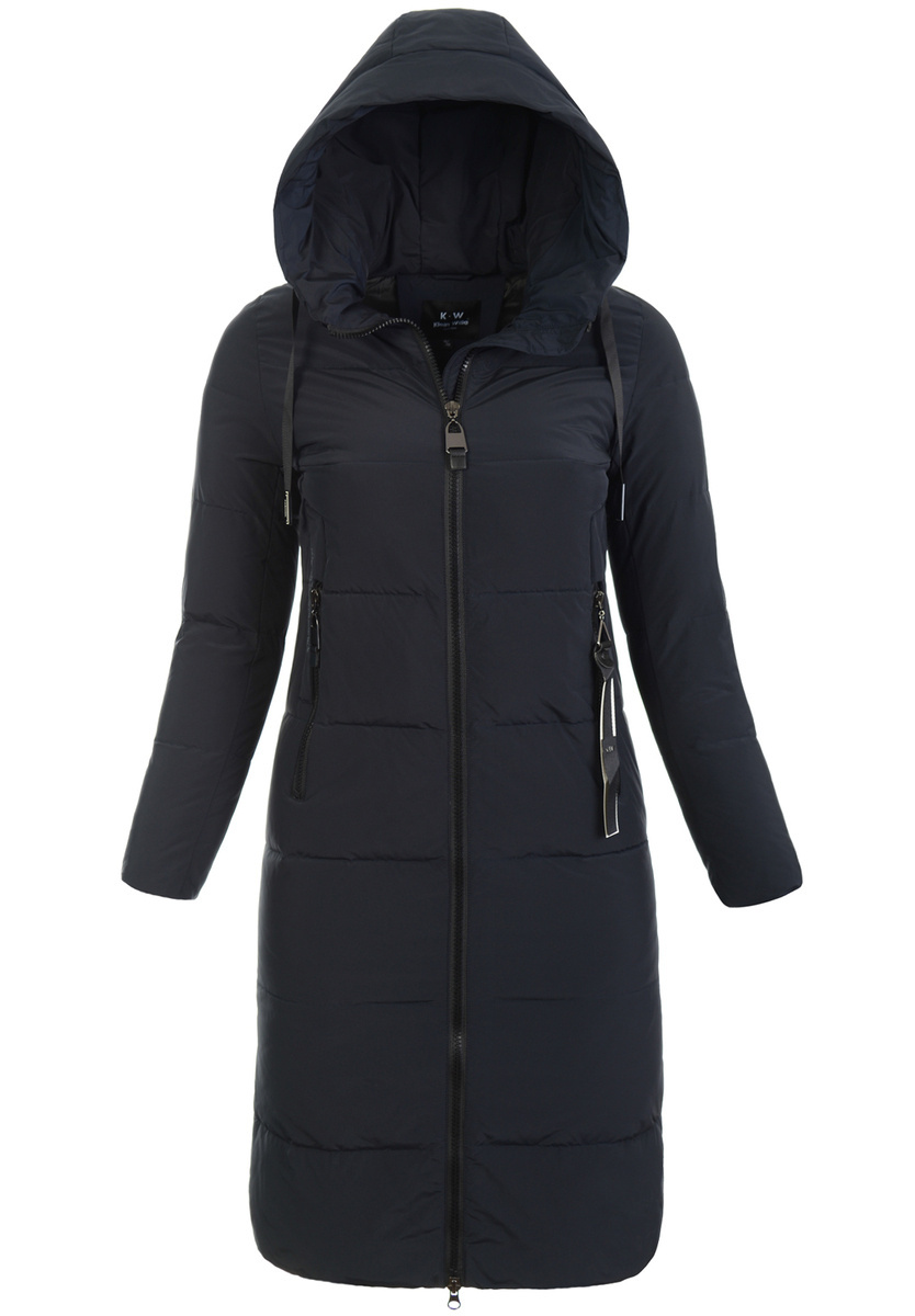 Damska Kurtka Pikowana D uga Ariada Granatowa Granatowy Sklep 