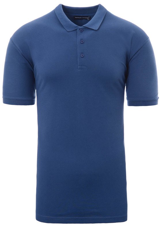 Męska Koszulka Polo Gładka Niebieska