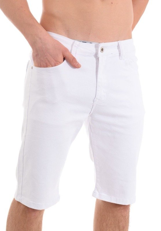 Męskie Spodenki Jeansowe Białe